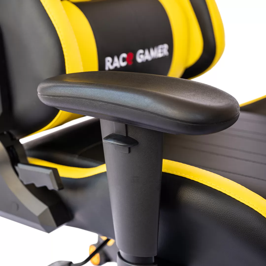 Cadeira PC Gamer Racer Profissional - Preto / Amarelo. A melhor cadeira PC Gamer. Qualidade excepcional!