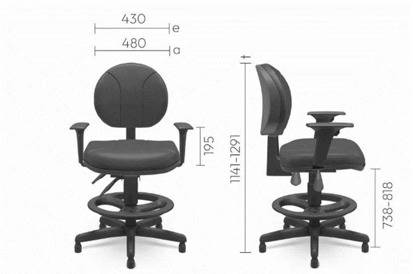 Cadeira Operativa Caixa Industrial - Executiva Ergonômica NR17