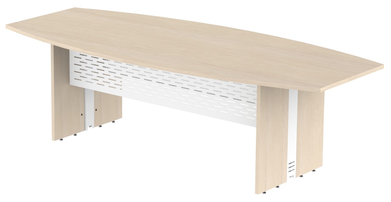 Mesa Reunião Escritório 10 Lugares L Painel Em Aço | Semi-oval 2700 X 1100 - Atualle Impéria 25 Mm